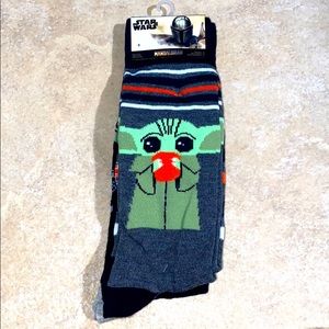 Disney star wars baby Yoda mandalorian 2 pack socks NWT